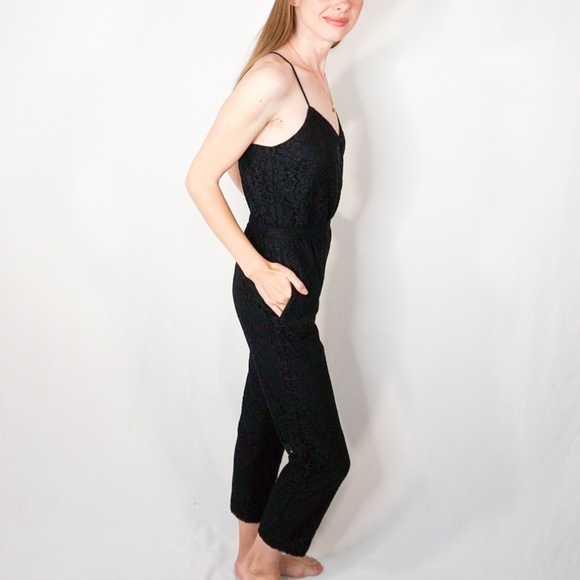 MADEWELL Black Lace Cami-wrap Sleeveless Jumpsuit - Picture 3 of 8
